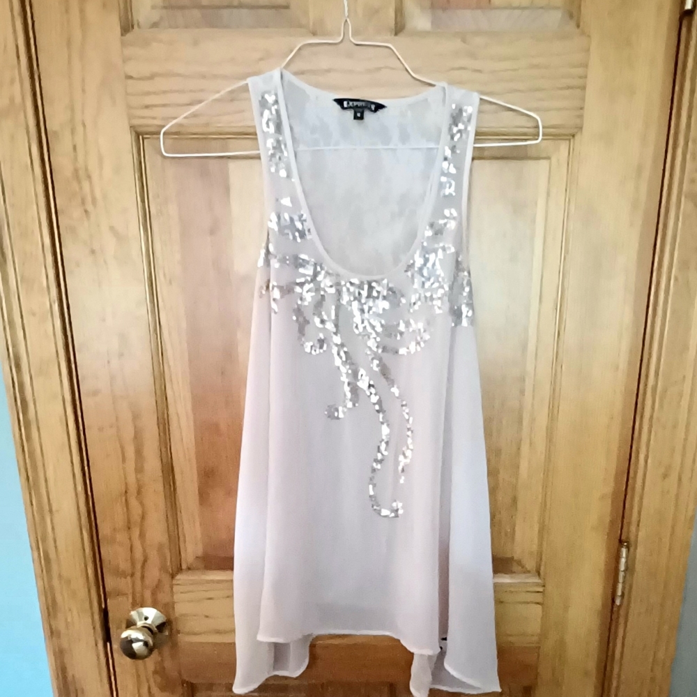 Express Sequin Sheer top size M